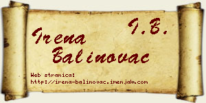 Irena Balinovac vizit kartica